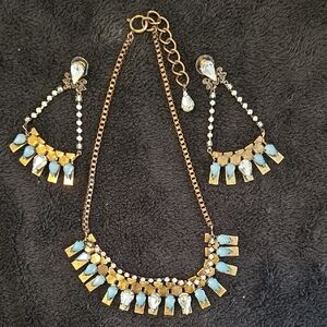 Elegant Gold and Blue Jewelry Set